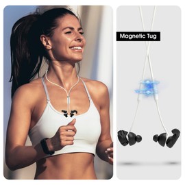 Softvox Earplugs Lanyard - Magnetic Tug-Resistant Safety Cord Keep Ear Plugs Secure & Handy, Compatible with Almost Any Earplug, Earphone, Earbud That Features a Removable Tip，WT