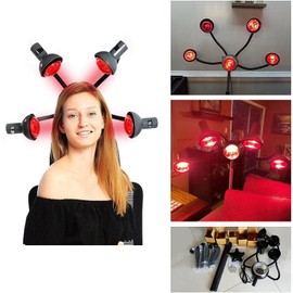 750W Infrared Heat Lamp Red Light,5 Head Portable Floor Hair Dryer Stand Up Color Processor Styling Perming Dryer Accelerator (c)