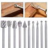 Saipor 5pcs 1/4" Shank Rotary Rasp File Burr Set Woodworking