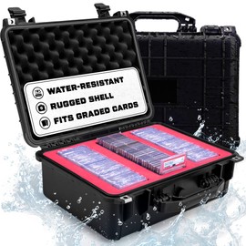 Graded Card Storage Box - Water Resistant Trading Card Slab Case for Sports Cards - PSA, TCG, CSG, BGS, SGC Slabs, Toploaders, and Loose Collectibles - Rugged & Lockable Holder and Collection Box