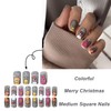 Christmas Press on Nails Medium Square Fake Nails Cartoon Penguin