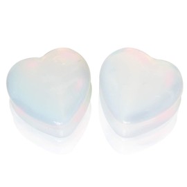 Pierced Owl Synthetic Opal Heart Shaped Saddle Plugs, Sold as a Pair (19mm (3/4"))