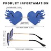 Melting Heart sunglasses for Men/Women Rimless Irregular Party Unique Sun