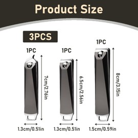 3 Pcs Heavy Duty Nail Clippers Set, Thick Toenail Fingernail Clippers, Ultra Sharp Stainless Steel Nail Cutter Nipper, Curved Blade Trimmer for Thick Nails, Manicure & Pedicure Tools for Men & Women