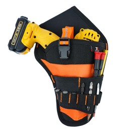 Zeluga 20-395 Heavy Duty Impact Driver Ballistic Poly Holster with Adjustable Strap and Quick Release Buckle, Orange/Black