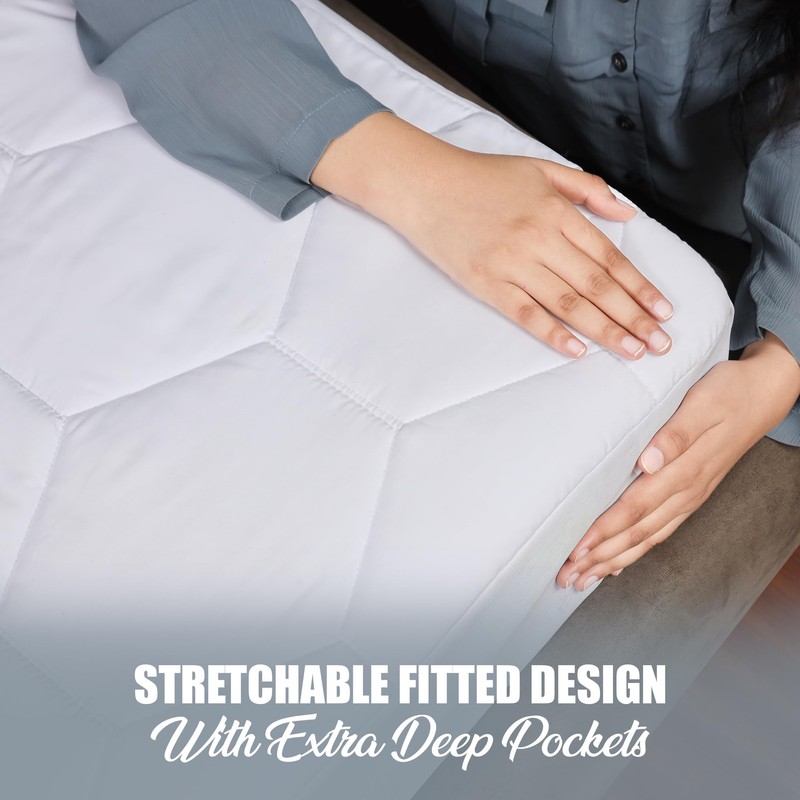 Plush Palace Extra Deep 30cm Quilted Single Mattress Protector, Hypoallergenic