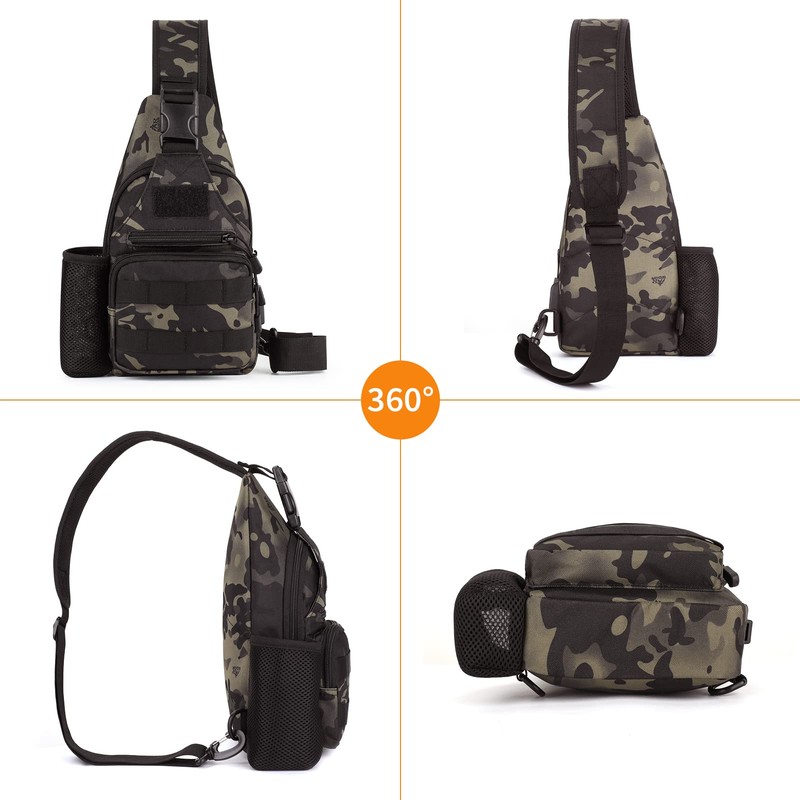 HUNTVP Tactical Military Chest Bag Molle Crossbody Shoulder Sling Pack
