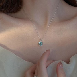 Enautoabs Boho Mondstein Meerjungfrau Schwanz Halskette Walschwanz Anhänger Halskette Silber Rund Mondstein Halskette Meerjungfrau Schwanz Kette Halskette Schmuck Für Frauen