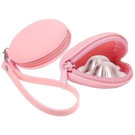 ZAAWUUT Silicone Carry Case for Silver Nursing Cups,Reusable Storage Bag Nipple Shield Holder for 16-28mm Silver Nipple Covers Breastfeeding (1, Pink)