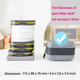 JJC 10 Pockets Hard Shell Filter Pouch Up to 67mm, Camera Lens Filter Protect Case Bag Holder for 39mm 40.5mm 43mm 46mm 49mm 52mm 55mm 58mm 62mm 67mm UV CPL ND Travel Carry Filters with Cleaning Cloth
