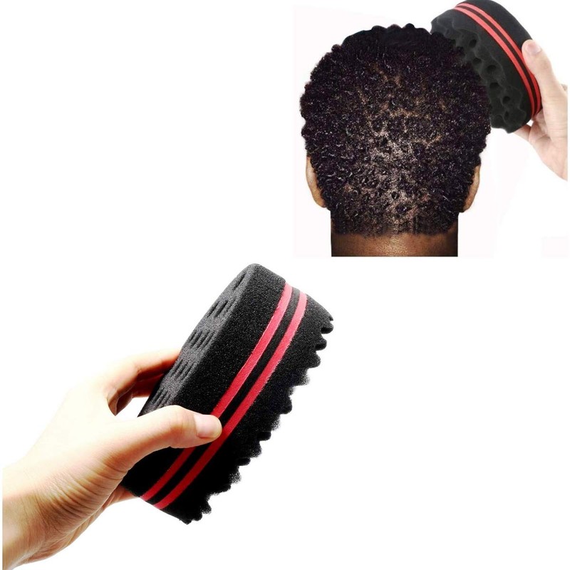 JZK 2 x Double Sided Hair Brush Sponge Afro Hair