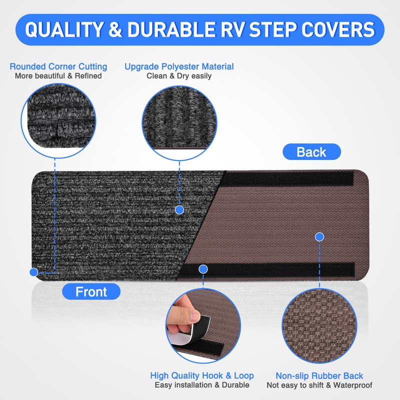 Nilight RV Step Covers 4 Pack 24 x 7.5 inches,