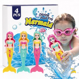 Woplagyreat 4 Pcs Mermaid Swim Dive Toys Pool Games Outdoor Water Essential Bath Accessories for Kid Toy Age 3 4 5 6 7 8 9 10 11 12 Year Old Cool Girl Boy Stuff Fun Summer Gift