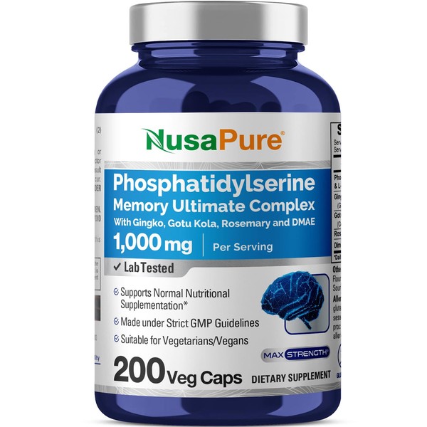 NusaPure NusaPure Phosphatidylserine Memory Ultimate Complex 1000mg 200 Vegetarian Caps