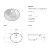 ARIEL 16" x 19.63" Oval Undermount Bathroom Sink Vanity In