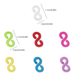 2000 clips en S para hacer pulseras, conectores de goma – ganchos en S de plástico transparentes y coloridos para joyas, manualidades, collares, llaveros, 11 mm x 0,5 mm