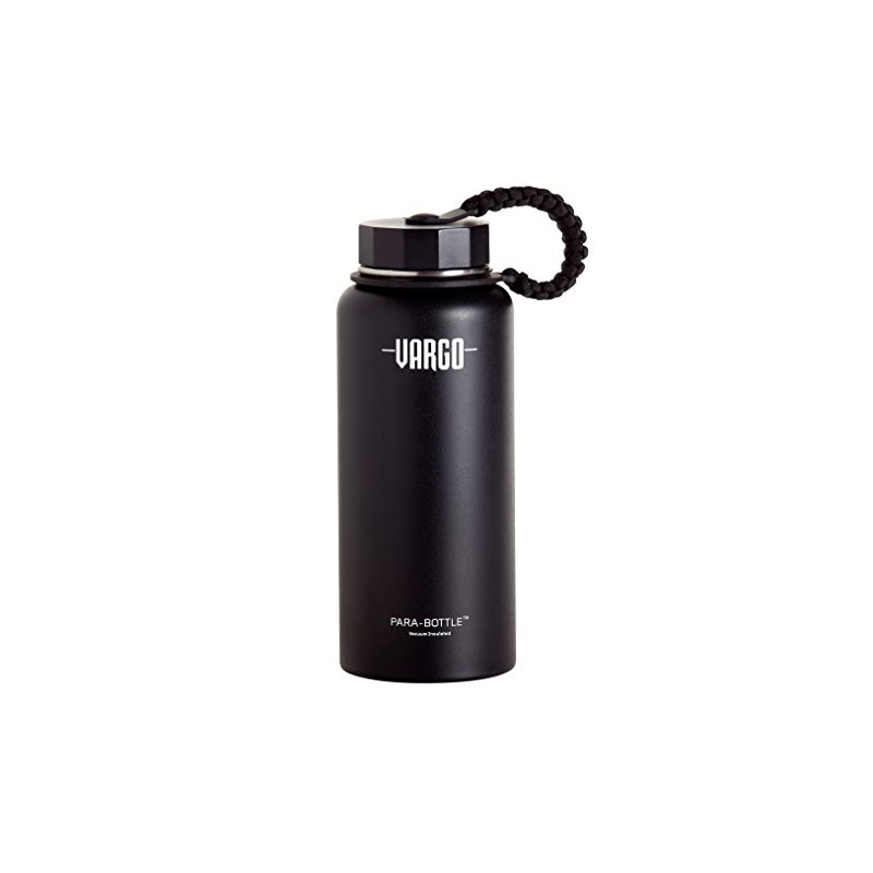 Vargo Insulated Stainless Steel Para-Bottle, Black, 32 Oz