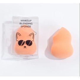 M2U NYC Super Soft Beauty Blender Sponge – For Smooth Application of All Liquid, Cream & Powdered Products – Reusable, Washable & Latex-Free Foundation Sponge for Easy Blending (Orange Fox)