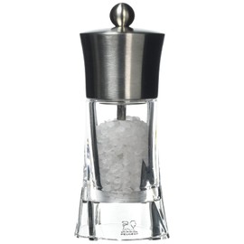 Peugeot Ouessant Acrylic and Stainless Steel Salt Mill, 14cm/5-1/2-Inch, clear, 6x6x14 cm (29043)