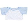 White Tee w/ Light Blue Sleeves Outfit Teddy Bear Clothes