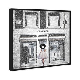The Oliver Gal Artist Co. Fashion and Glam Framed Wall Art Canvas Prints 'Queen of The Store' Lifestyle Home Décor, 24" x 24", Gray, Pink