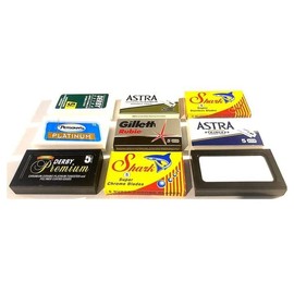Razor Blades Club Astra-Derby-Shark-Wilkinson-Personna 50 Quality Double Edge Razor Blades Sampler (9 different brands)