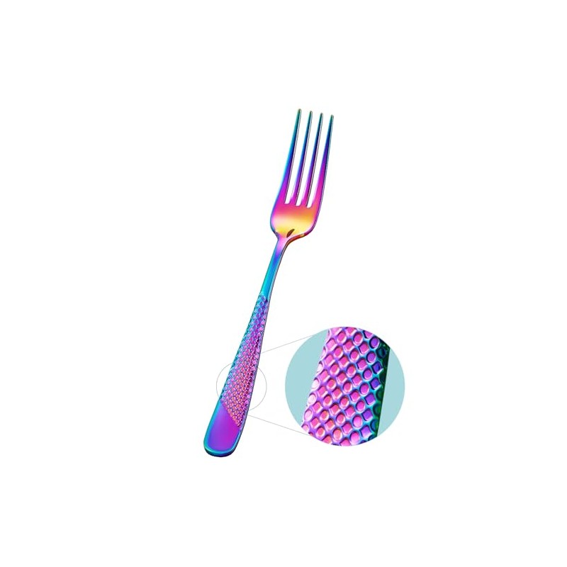 Xideman® Premium Hammered Dinner Forks (20.7cm), 6-Piece, 18/10 Stainless Steel