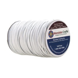 Mandala Crafts 2mm White Elastic Cord for Jewelry Making - 76 Yds Stretchy Cord Round Elastic Strings for Bracelets Making String - Stretchy String for Crafts Beading