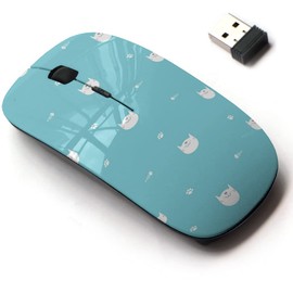 2.4G Wireless Mouse with Cute Pattern Design for All Laptops and Desktops with Nano Receiver - Pencil Doodle Hand Drawing