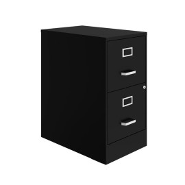 Hirsh 22" Deep 2 Drawer Metal File Cabinet with Ball Bearing Slides Black
