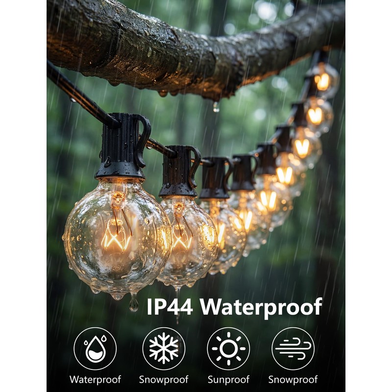 YIHKQDL 50 Pack G40 Replacement Bulbs for Outdoor String Lights,