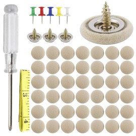 60 Set of Automotive Car Roof Headliner Repair Button Pins Kit, Universal Auto Roof Snap Rivets Retainer for Car Roof Fixed, with Installation Tool, Fit All Cars (Beige Flannelette) - Colour: Beige Flannelette