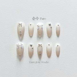 [Pure] Handmade nail tips - Stiletto / [순수 Pure] 수제네일팁 - 스틸레토