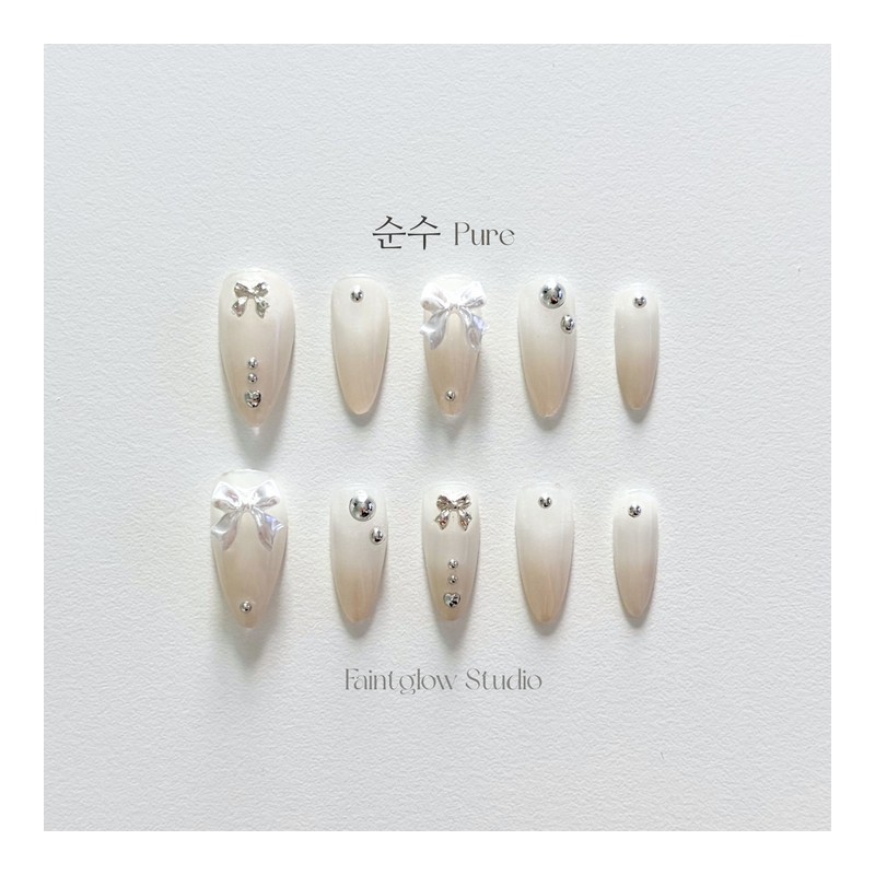 [Pure] Handmade nail tips - Stiletto / [순수 Pure] 수제네일팁