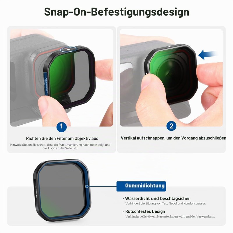 NEEWER Pack of 4 ND Polarising Filter Set Compatible with