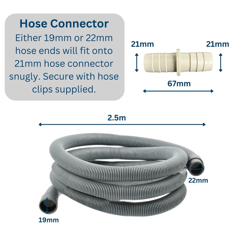 Extendable Washing Machine Hose, Drain Pipe Replacement or Extension Kit,