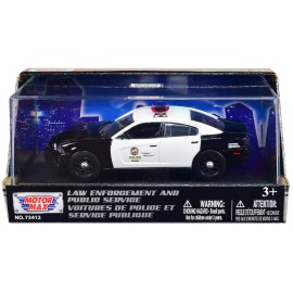DCD 2011 Dodge Charger Pursuit Black and White "LAPD (Los Angeles Police Department)" 1/43 Diecast Model Car by Motormax