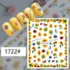 LANODO 12 Pcs Nail Stickers 3D Multiple Styles Sunflower Beautiful