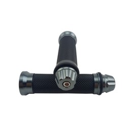 OKSTNO Motorcycle 7/8" CNC Hand Grips Aluminum Rubber Gel Handlebar for Sport Bike (Grey)