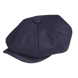 TOSKATOK Unisex Men's Women's Newsboy Cap Plate Hat Wool Blend Hat Flat Cap, navy