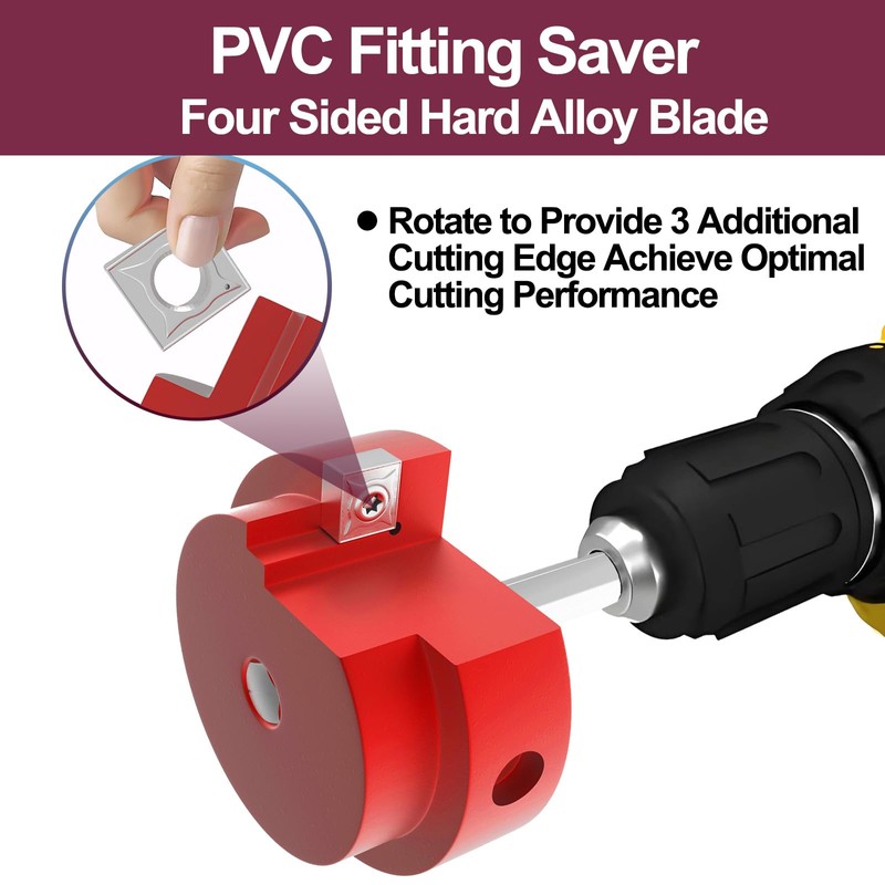Mskilrh PVC Fitting Saver PVC Pipe Reamer 1/2 Inch Head,