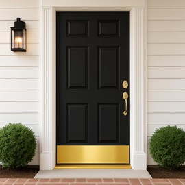 KOSHKA Door Kick Plate Peel and Stick (6"x 34", Brushed Brass Finish)