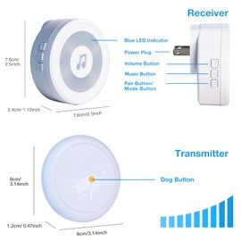 lyingchao Dog Door Bell Wireless Dog Bells for Door, 800 Feet Dog Doorbells for Potty Training for Dog Puppy Training Sliding Door/Go Outside Doorbells, and Waterproof Touch Button A909