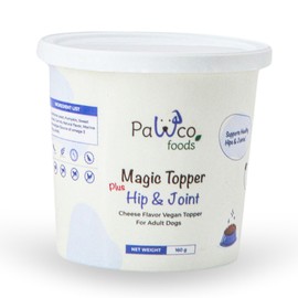 PawCo Magic Topper Hip & Joint Support - Vegan Dog Topper with Omega-3, Grain-Free Meal Enhancer for Senior Dogs, 160g