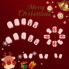 Christmas Press on Nails Short Square Red Santa's Hat Tip