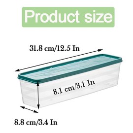 Xusxes Pack of 3 Food Storage Containers Spaghetti Storage Boxes for Pasta Storage Containers Airtight Set Suitable for Storing Pasta, Soybeans, Spices (Green)