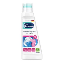 Dr. Beckmann, Quitamanchas con Cepillo, Prelavado contra Manchas, Elimina Manchas de Grasa y Comida, Suciedad de Puños y Cuello, Sin Cloro, Ropa Blanca y de Color, Calidad Alemana, 250 ml