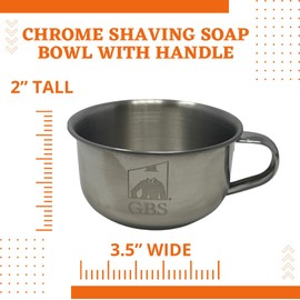 G.B.S Chrome Shaving Bowl, Stainless-steel Unbreakable, Durable for Home, Compliments Any Shaving Razor and Shave Brush