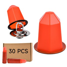 OROILUPU 30 Pcs Fire Sprinkler Covers with Magnet Fire Sprinkler Head Paint Cover Protection Covers for Ceiling Covers for Head Guard and Head Paint Protection Recessed Sprinkler Protector (Orange)