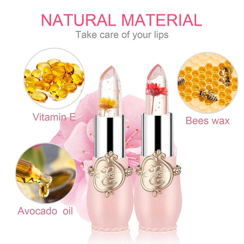 Flower Jelly Lipstick Set Temperature Change Moisturizer Long Lasting Nutritious